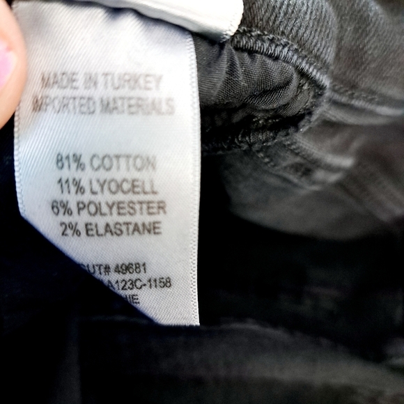 AGOLDE Black Stretch Mid Rise Raw Hem Skinny Jeans‎ - Picture 8 of 9